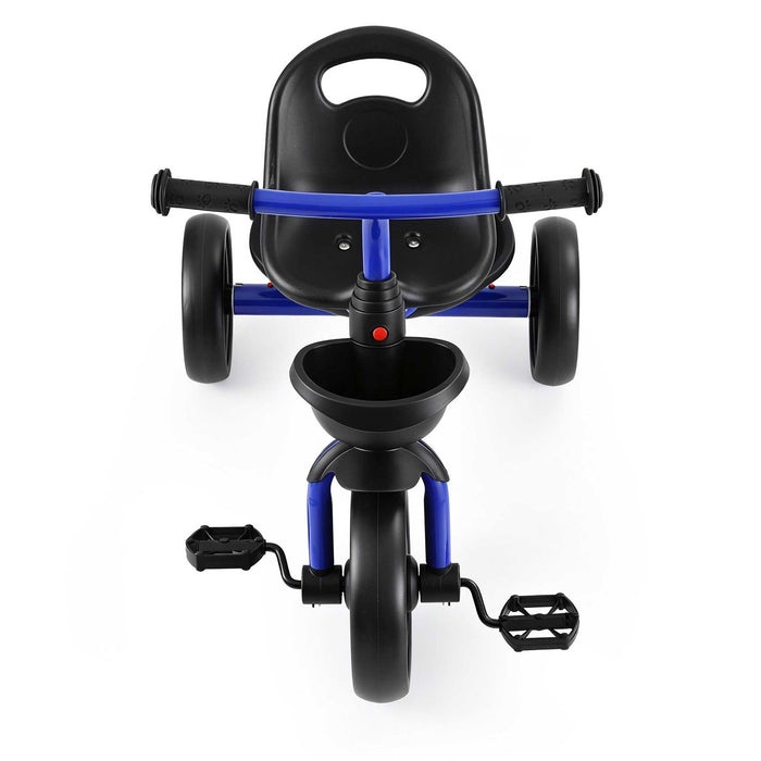 Deluxe Kids Tricycle Trike Bike Ride On with Basket & Trunk Royal Blue with Black