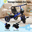 Deluxe Kids Tricycle Trike Bike Ride On with Basket & Trunk Royal Blue with Black