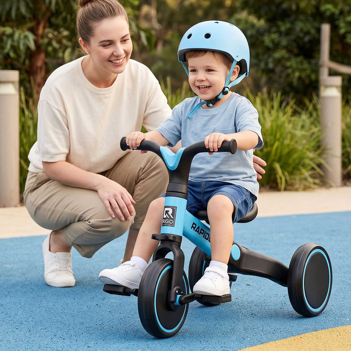 Deluxe Kids Tricycle Bike Ride On | Sky Blue (with Black)