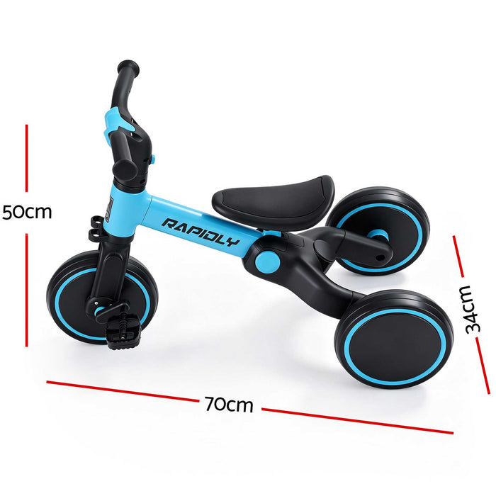 Deluxe Kids Tricycle Trike Bike Ride On Sky Blue with Black
