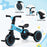 Deluxe Kids Tricycle Trike Bike Ride On Sky Blue with Black