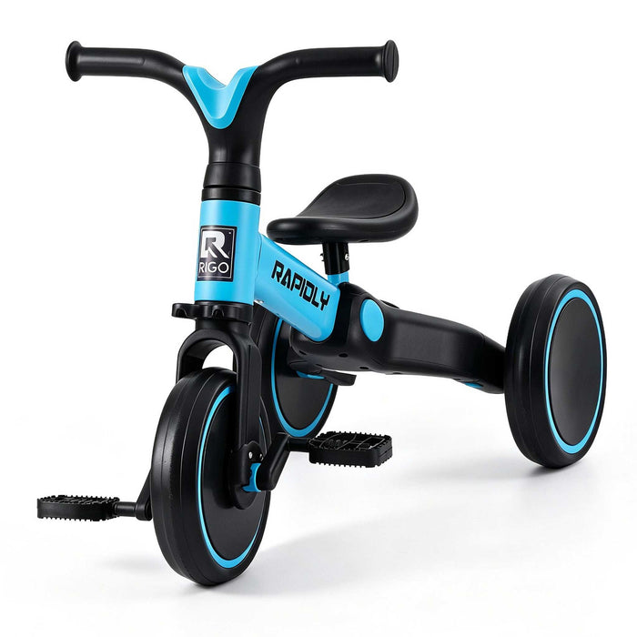 Deluxe Kids Tricycle Trike Bike Ride On Sky Blue with Black