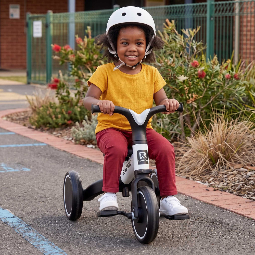 Deluxe Kids Tricycle Trike Bike Ride On White with Black