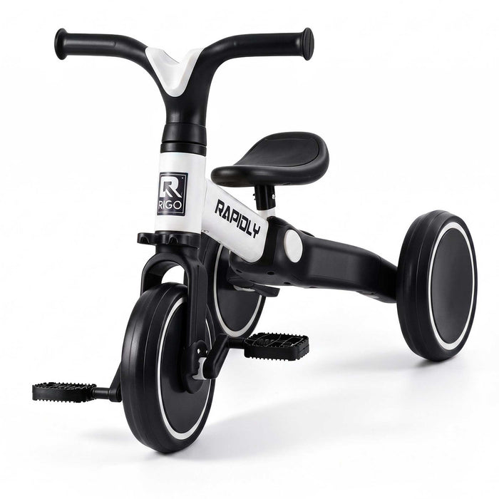 Deluxe Kids Tricycle Trike Bike Ride On White with Black