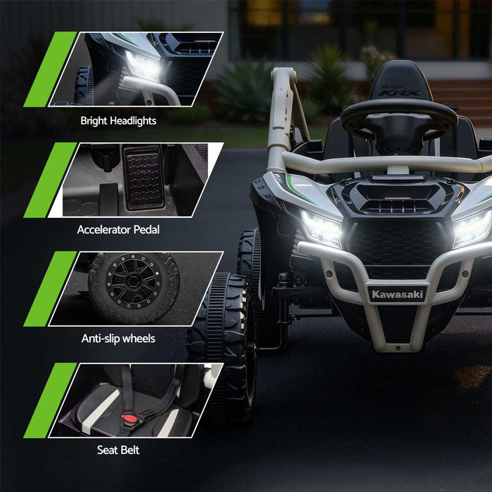Deluxe Officially Licensed Kawasaki KRX 1000 Buggy 12V Off Road Kids Ride On Car with Remote Control KRX Nitro