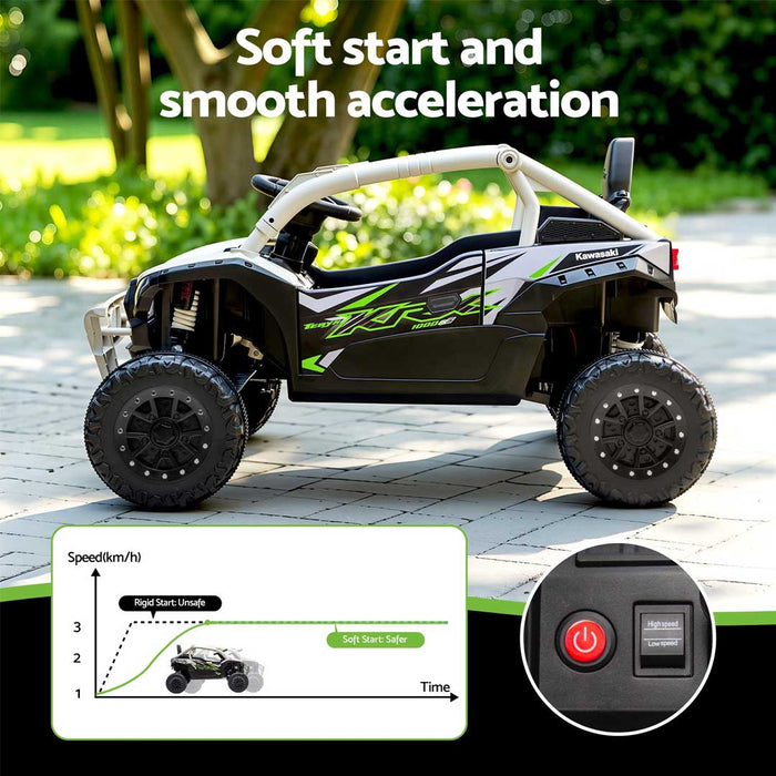 Deluxe Officially Licensed Kawasaki KRX 1000 Buggy 12V Off Road Kids Ride On Car with Remote Control KRX Nitro