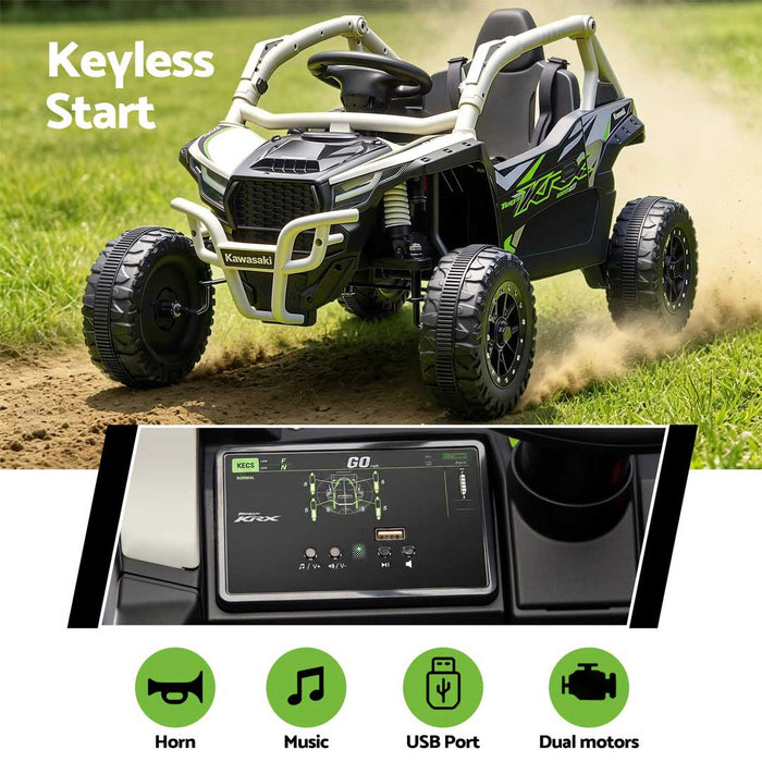 Deluxe Officially Licensed Kawasaki KRX 1000 Buggy 12V Off Road Kids Ride On Car with Remote Control KRX Nitro