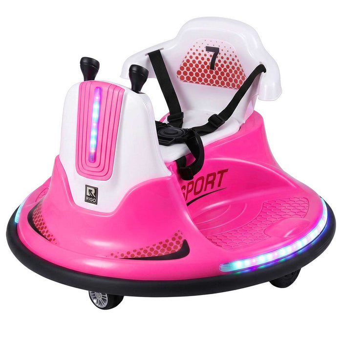 Deluxe Retro Kids Ride On BUMPER Car with Remote Control Candy Pink