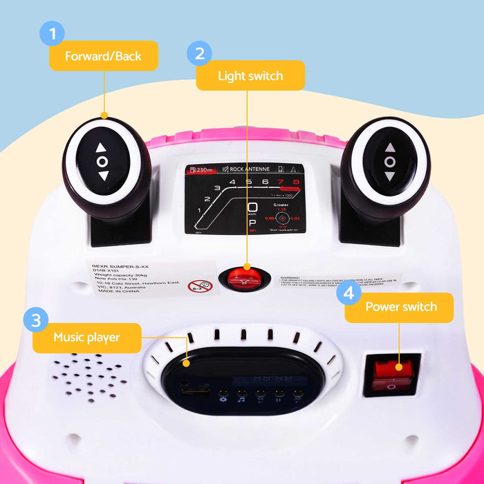 Deluxe Retro Kids Ride On BUMPER Car with Remote Control Candy Pink
