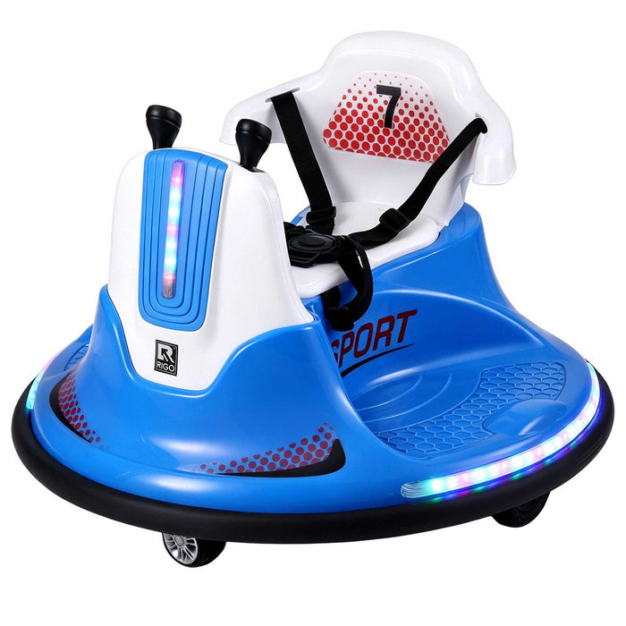Deluxe Retro Kids Ride On BUMPER Car with Remote Control Ocean Blue