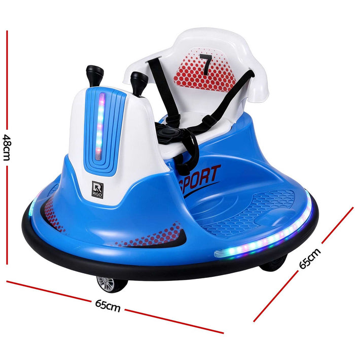 Deluxe Retro Kids Ride On BUMPER Car with Remote Control Ocean Blue
