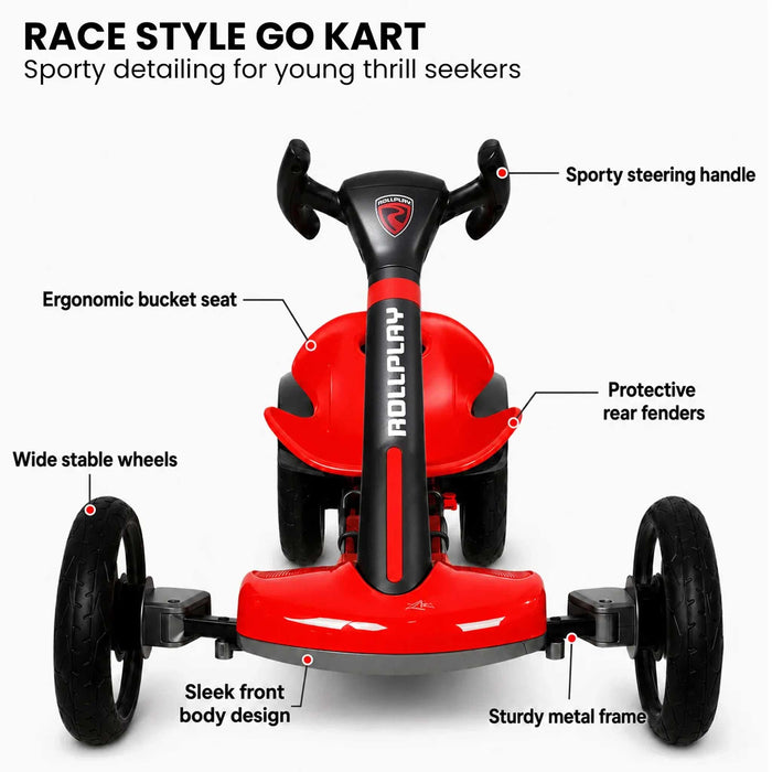 Deluxe Rollplay Flex Electric Go Kart Ride On Car Red Black