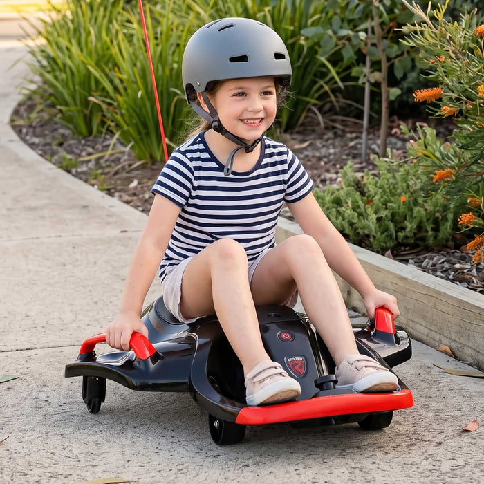 Deluxe Rollplay Nighthawk Electric Go Kart Ride On Car Red Black