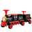 Deluxe Two Seater Kids Ride On Train with Detachable Carriage Black Red Gold