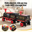 Deluxe Two Seater Kids Ride On Train with Detachable Carriage Black Red Gold