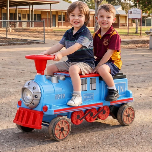 Deluxe Two Seater Kids Ride On Train Red Blue Black