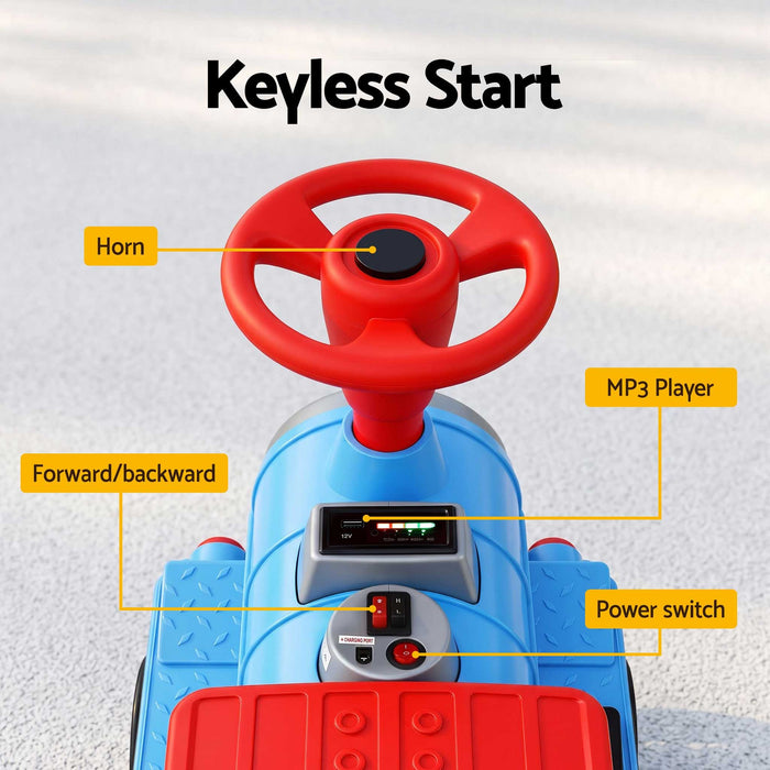 Deluxe Two Seater Kids Ride On Train Red Blue Black