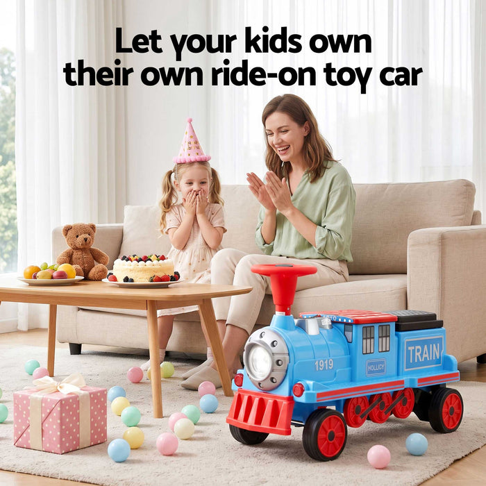 Deluxe Two Seater Kids Ride On Train Red Blue Black
