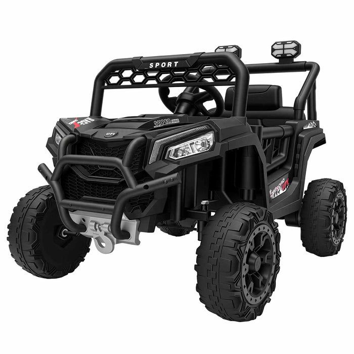 Deluxe Jeep Buggy 12V Off Road Kids Ride On Car with Remote Control-Rugged Black