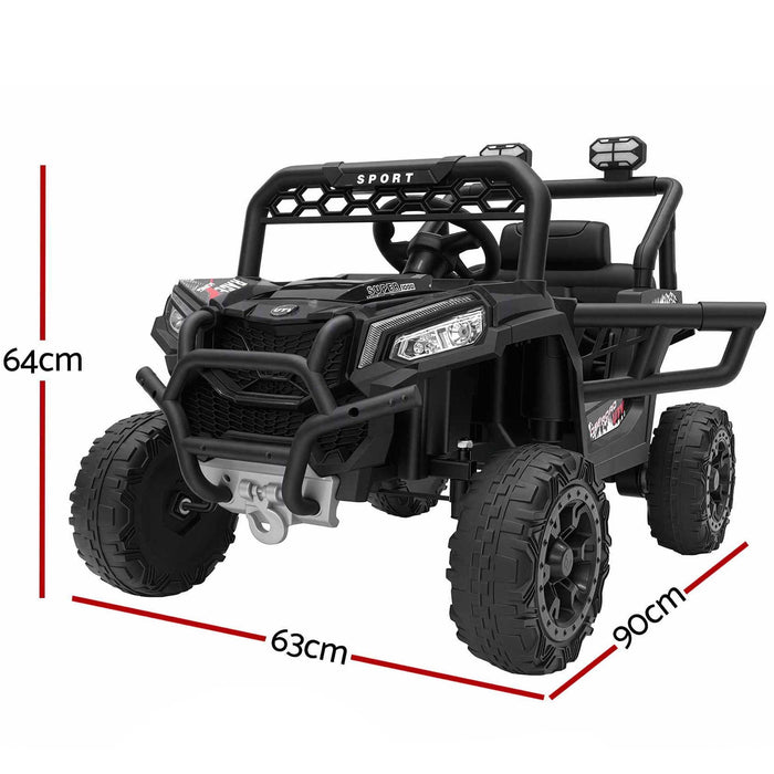 Deluxe Jeep Buggy 12V Off Road Kids Ride On Car with Remote Control-Rugged Black