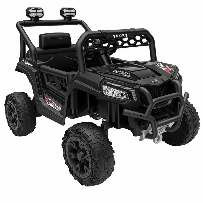 Deluxe Jeep Buggy 12V Off Road Kids Ride On Car with Remote Control-Rugged Black