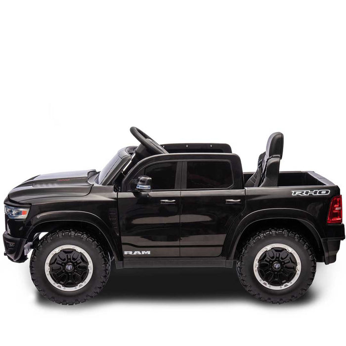 Dodge RAM 1500 RHO Officially Licensed Off Road Kids Ride On Car Truck with Remote Control Pitch Black