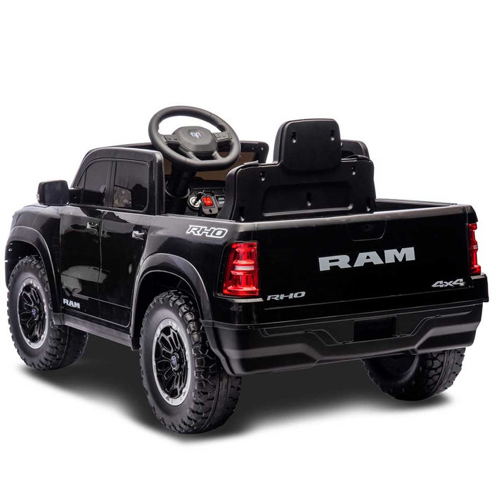 Dodge RAM 1500 RHO Officially Licensed Off Road Kids Ride On Car Truck with Remote Control Pitch Black