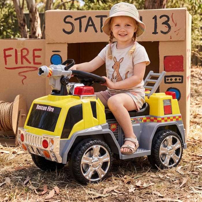 Fire Engine Inspired Kids Ride On Car Firetruck | Safety Yellow