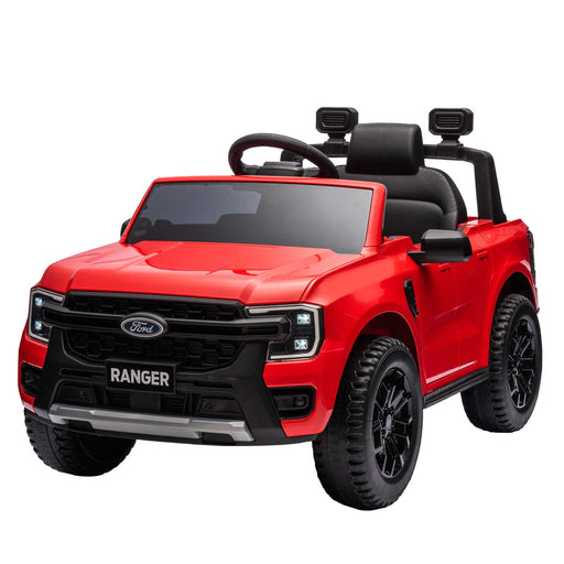 Ford Officially Licensed Ranger Wildtrak Deluxe Kids Ride On Car with Remote Control True Red