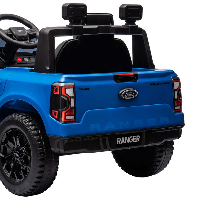 Ford Officially Licensed Ranger Wildtrak Deluxe Kids Ride On Car with Remote Control Lightning Blue