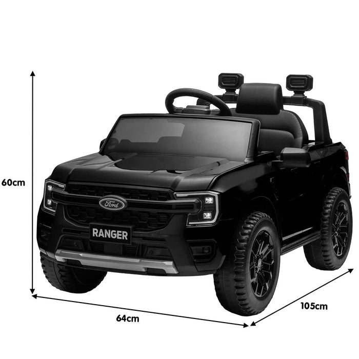 Ford Officially Licensed Ranger Wildtrak Deluxe Kids Ride On Car with Remote Control Shadow Black