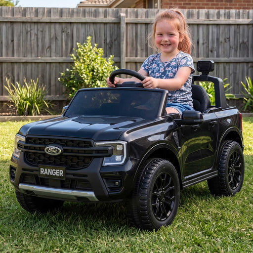 Ford Officially Licensed Ranger Wildtrak Deluxe Kids Ride On Car with Remote Control Shadow Black