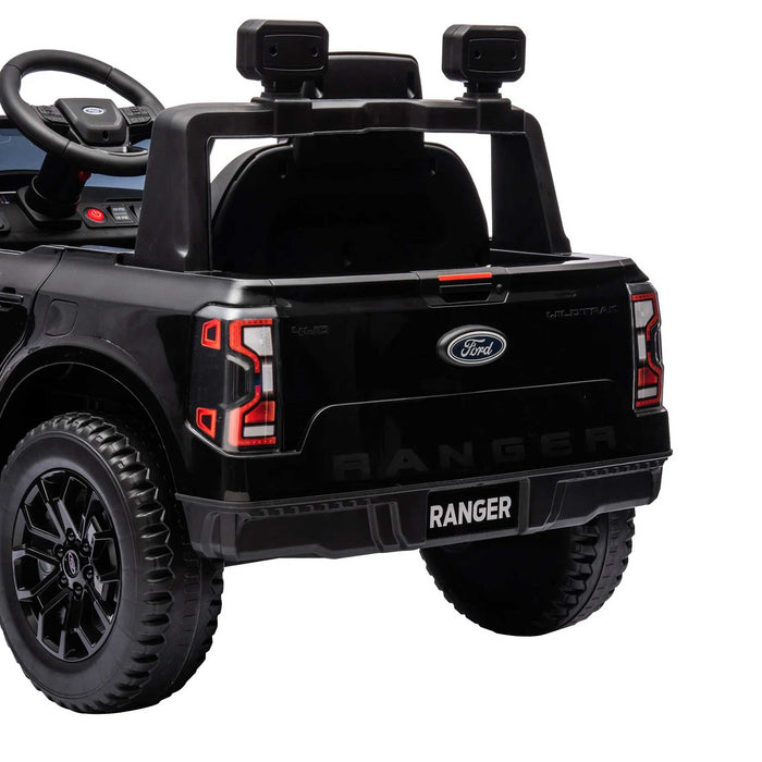 Ford Officially Licensed Ranger Wildtrak Deluxe Kids Ride On Car with Remote Control Shadow Black