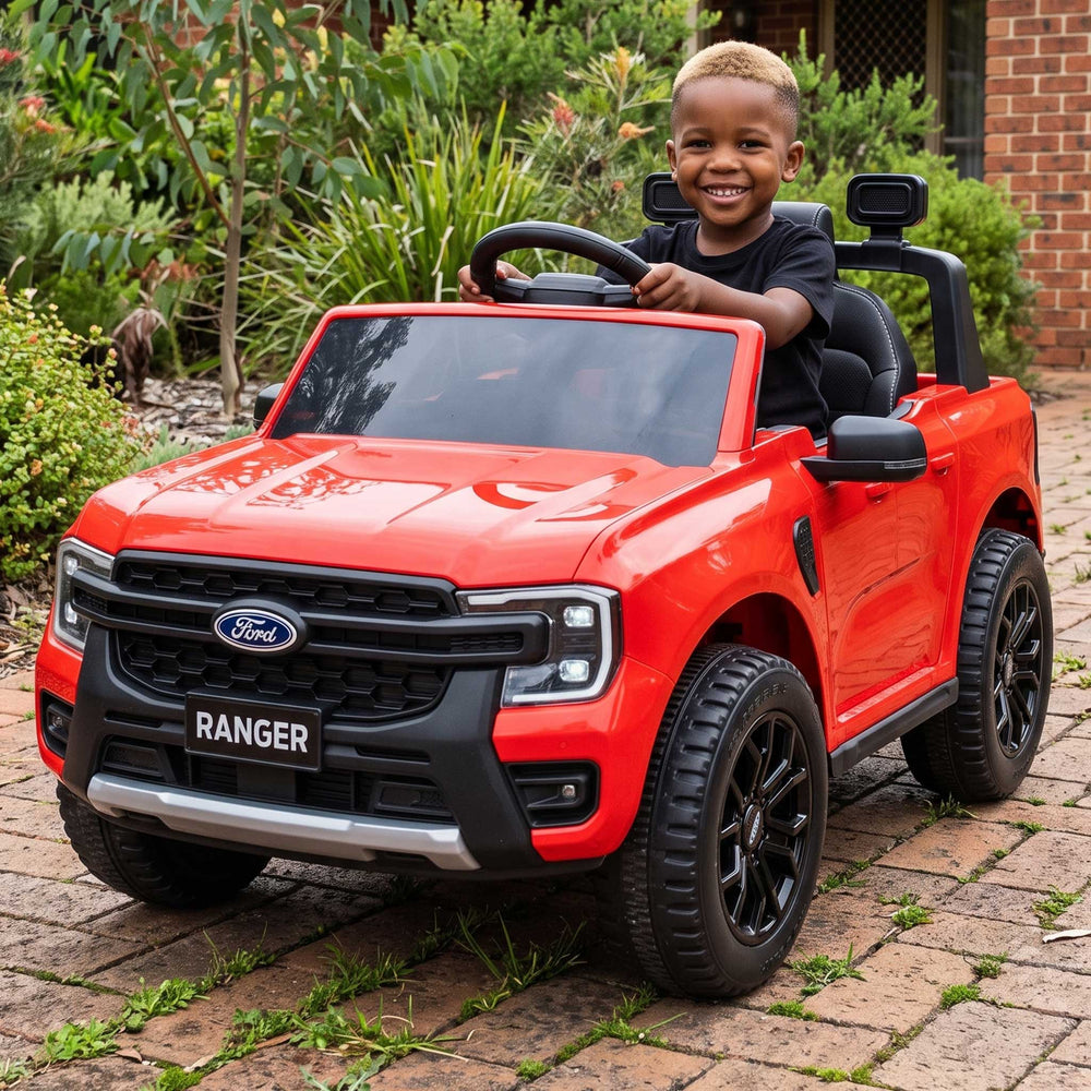 Ford Officially Licensed Ranger Wildtrak Deluxe Kids Ride On Car with Remote Control True Red