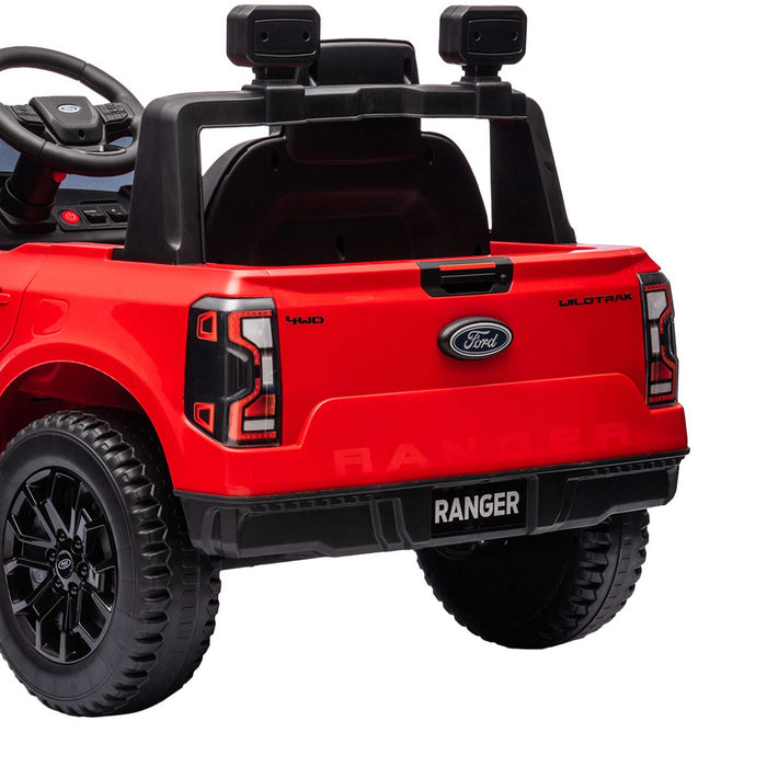 Ford Officially Licensed Ranger Wildtrak Deluxe Kids Ride On Car with Remote Control True Red