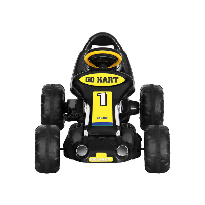 Super Racer Kids Pedal Powered Go Kart | Black/Yellow