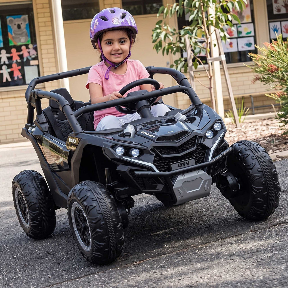 Go Skitz Premium 24V Kids Ride On Buggy with Remote Control Winter Black