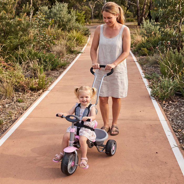 Happy Days Deluxe Rear Steerable Trike | Pink/Grey