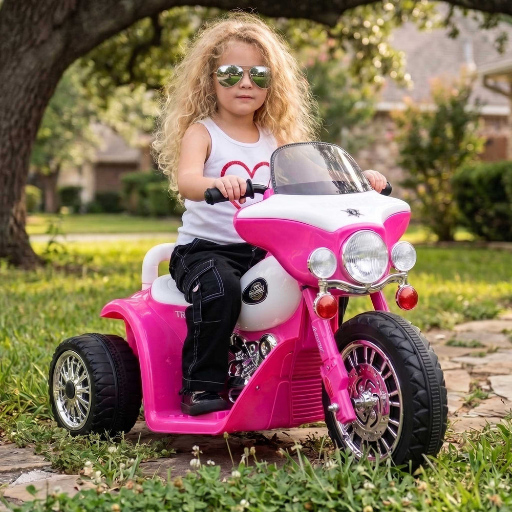 Harley Davidson Inspired Kids Ride On Motorbike Motorcycle Pink 