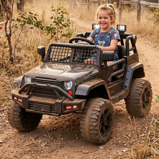 Jeep Inspired Kids Ride On Car with Remote Control | Stealth Black