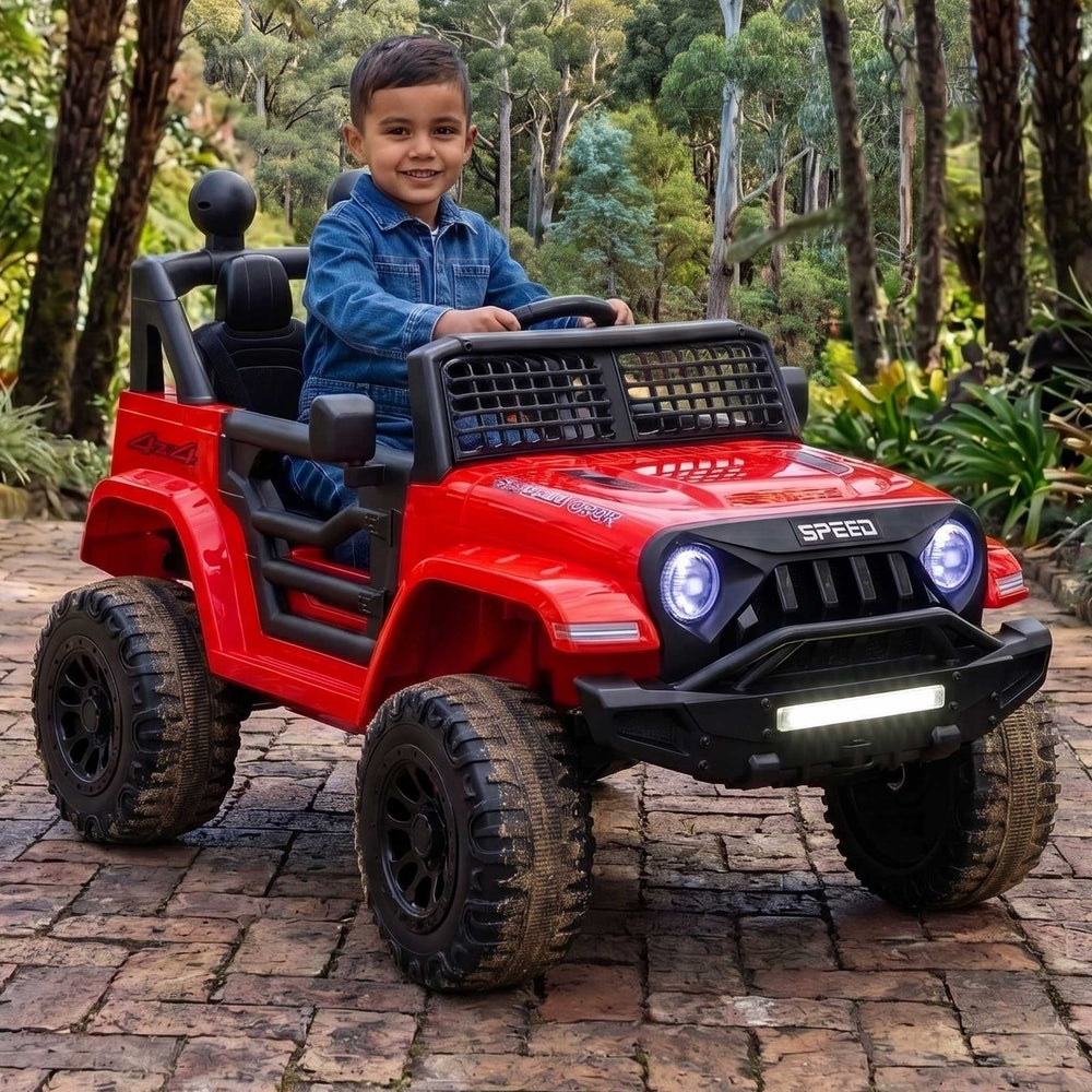 Jeep Inspired Kids Ride On Car with Remote Control | Lava Red