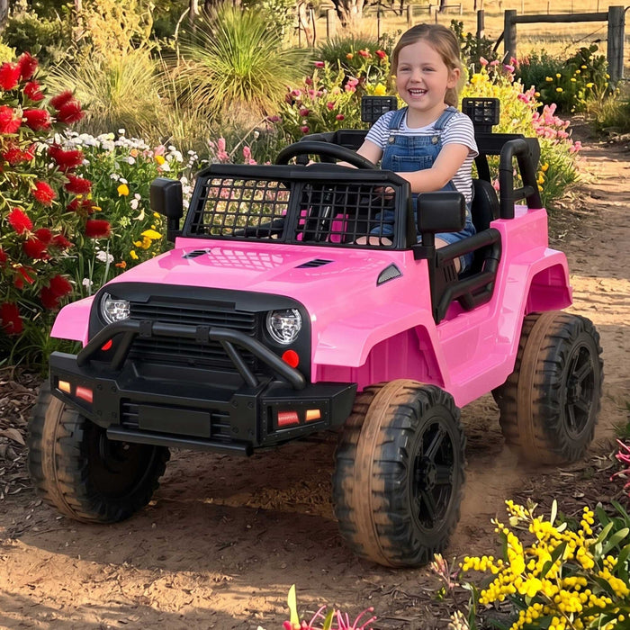 Jeep Inspired Kids Ride On Car with Remote Control Pink Panther