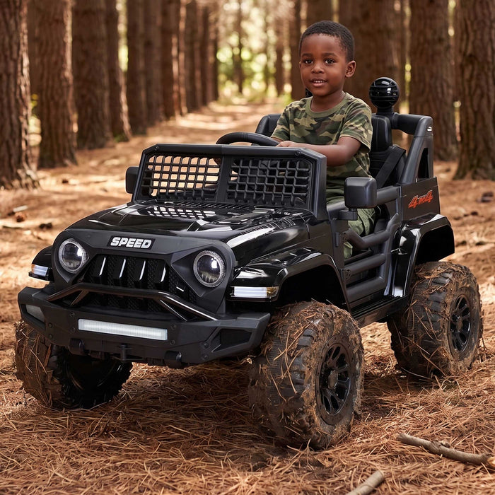 Jeep Inspired Kids Ride On Car with Remote Control | Raven Black