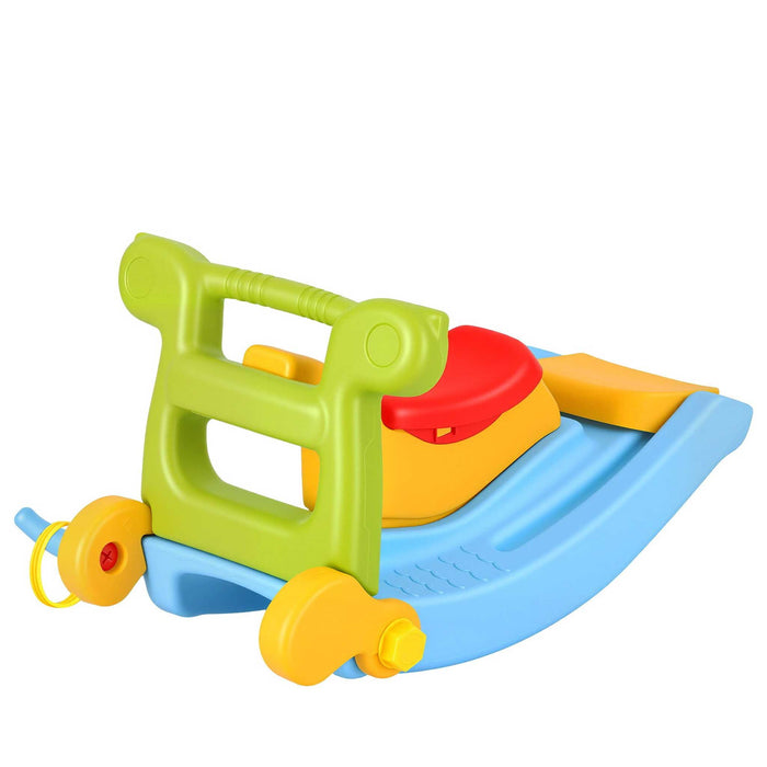 Kids 3 in 1 Rocking Buddy, Slide & Ring Toss Multi Colour
