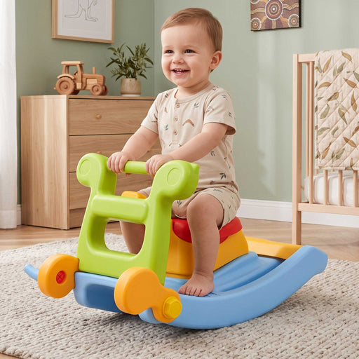 Kids 3 in 1 Rocking Buddy, Slide & Ring Toss Multi Colour
