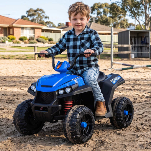 Kids ATV Ride On Quad Bike Black with Blue