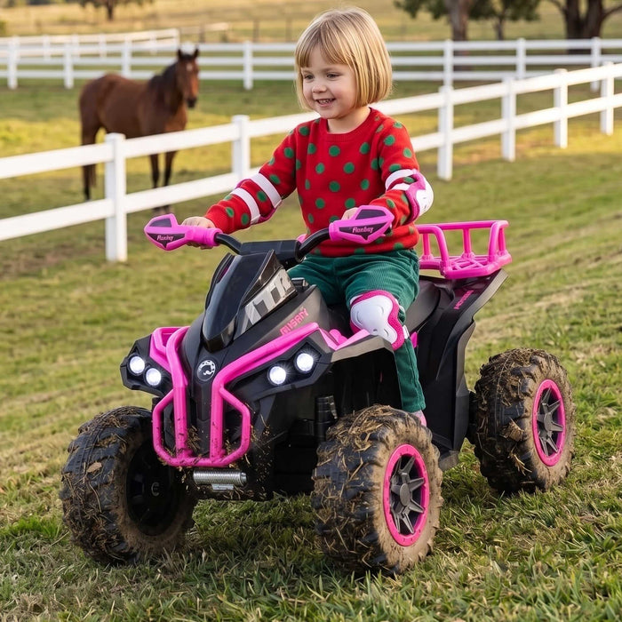 Kids ATV Ride On Quad Bike | Ultra Pink & Black
