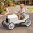 Kids Classic Vintage Racer Metal Ride On Pedal Car | Lily White