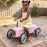 Kids Classic Vintage Racer Metal Ride On Push Car | Baby Pink