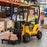 Kids Forklift Ride On Car with Working Mast Lift & Remote Control | Safety Yellow